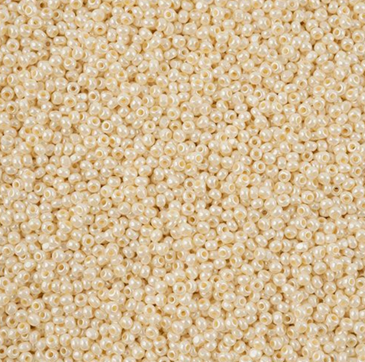 Czech Seed Beads 11/0 Cut apx 13g vial Opaque Pearl Eggshell