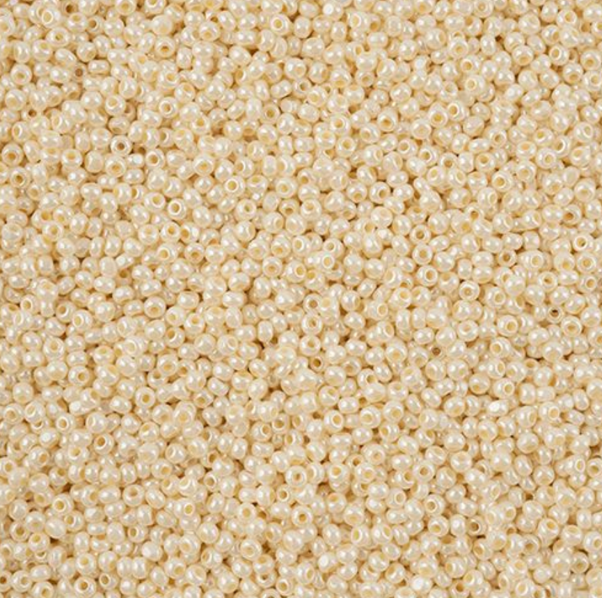 Czech Seed Beads 11/0 Cut apx 13g vial Opaque Pearl Eggshell