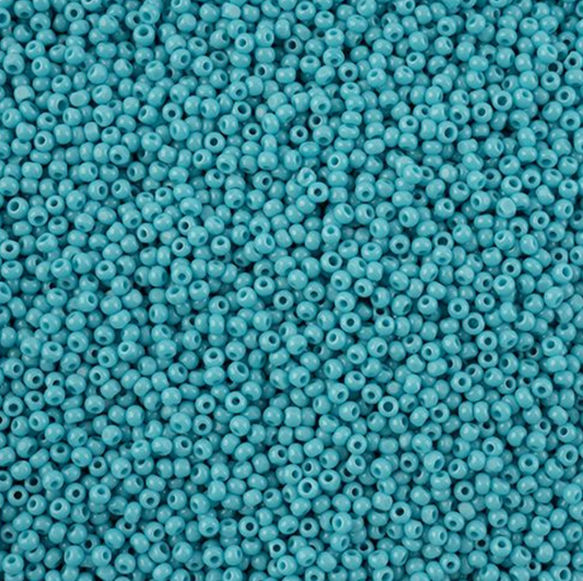 Czech Seed Beads 11/0 Cut apx 13g vial Opaque Turquoise/Blue