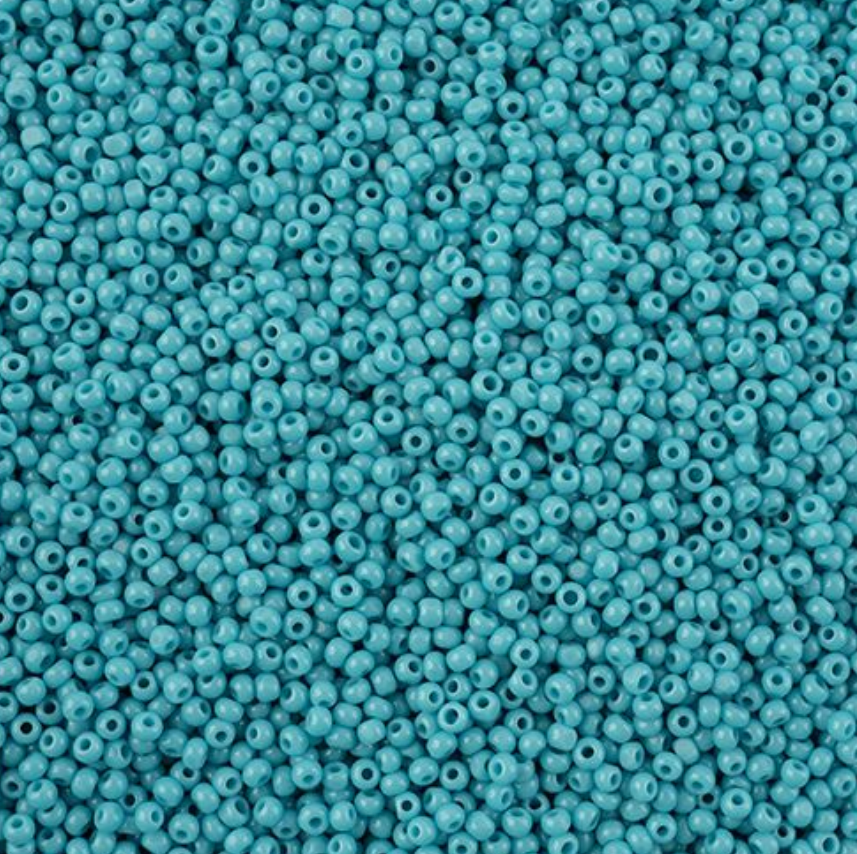 Czech Seed Beads 11/0 Cut apx 13g vial Opaque Turquoise/Blue