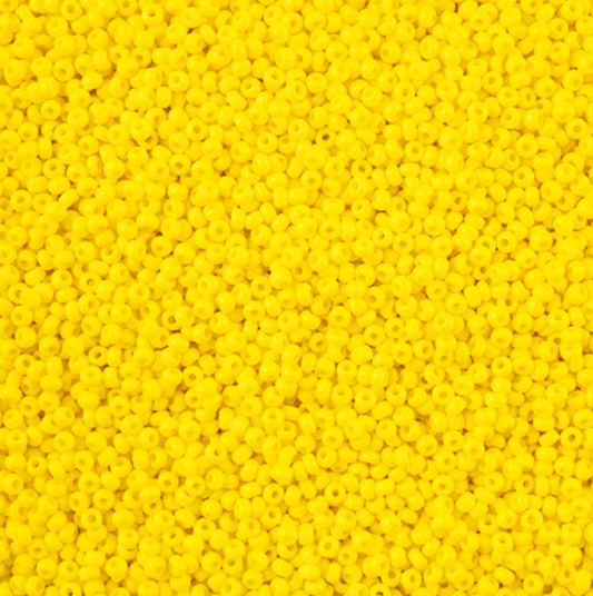 Czech Seed Beads 11/0 Cut apx 13g vial Opaque Lemon Yellow