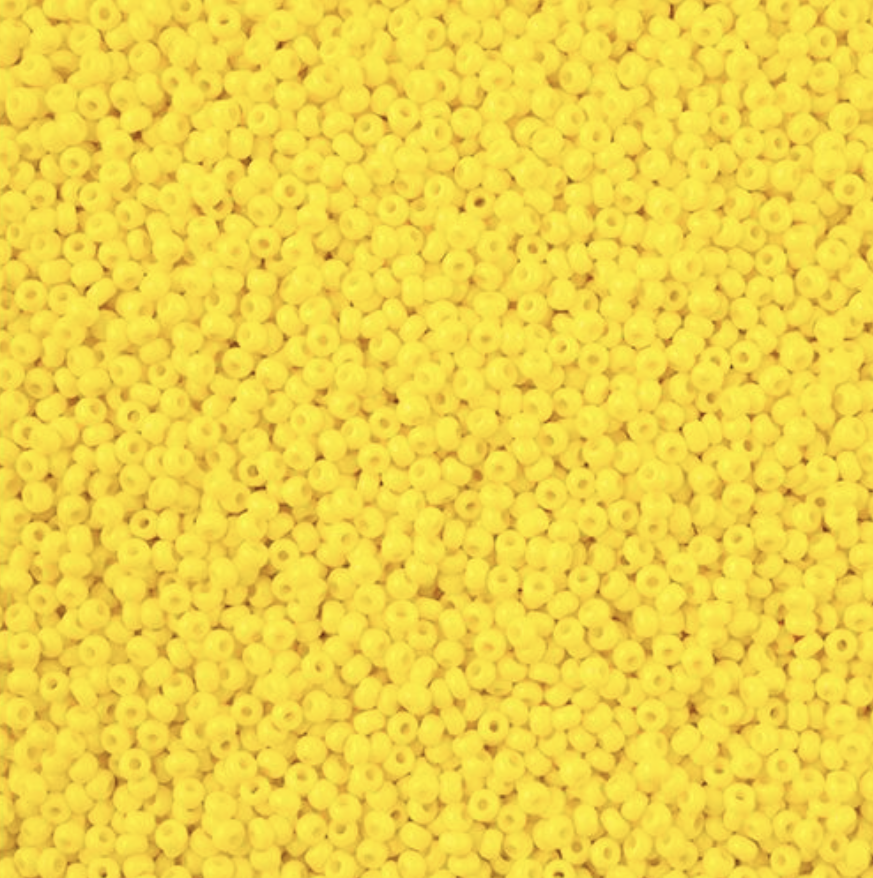 Czech Seed Beads 11/0 Cut apx 13g vial Opaque Lemon Yellow