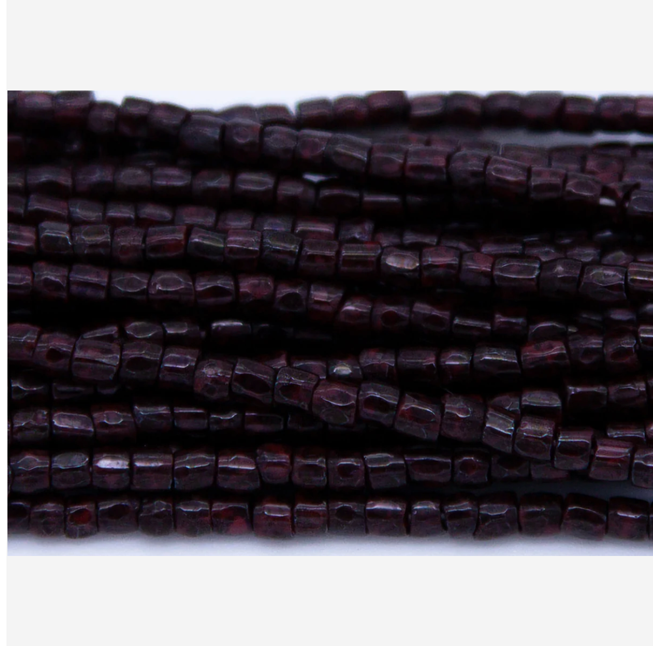 CZ Seed Bead 3-Cut Red Travertine 9/0