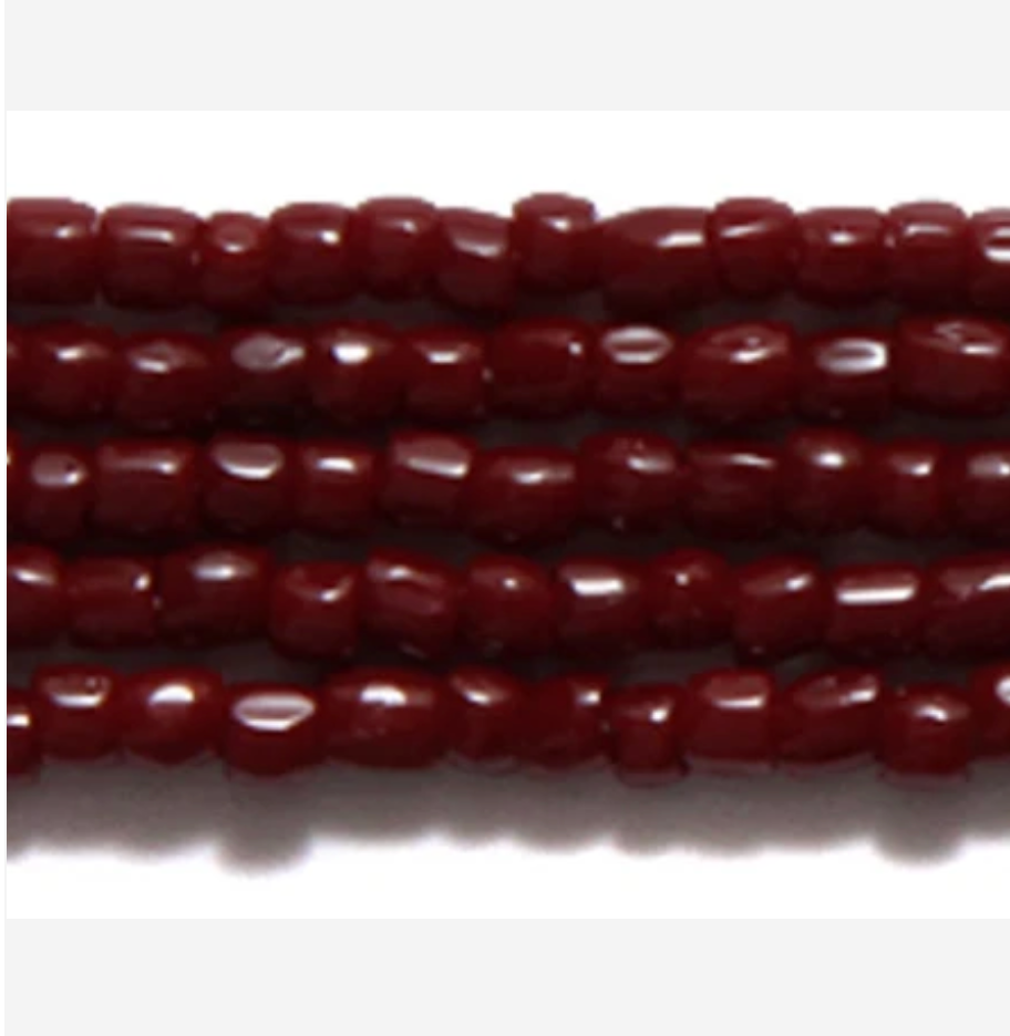CZ Seed Bead 3-cut Opaque Mahogany Red 9/0