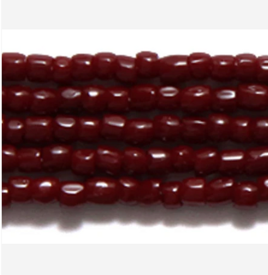 CZ Seed Bead 3-cut Opaque Mahogany Red 9/0