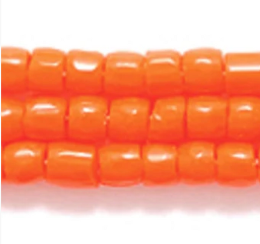 CZ Seed Bead 3-cut Opaque Dark Orange 9/0