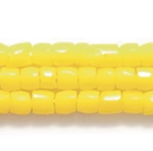 CZ Seed Bead 3-cut Opaque Dark Yellow 9/0