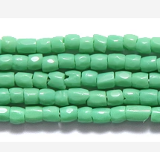 CZ Seed Bead 3-cut Opaque LT Green 9/0