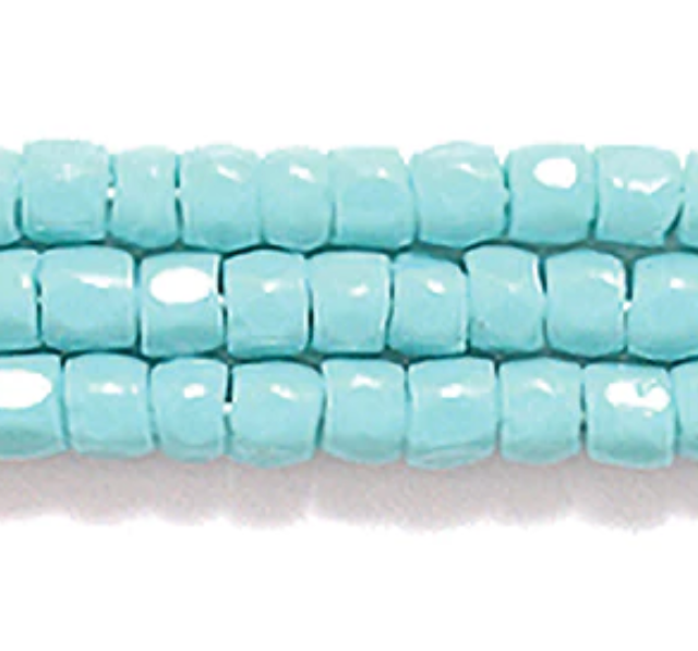 CZ Seed Bead 3-cut Opaque Turquoise Green 9/0