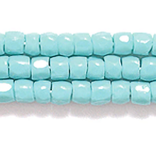 CZ Seed Bead 3-cut Opaque Turquoise Green 9/0