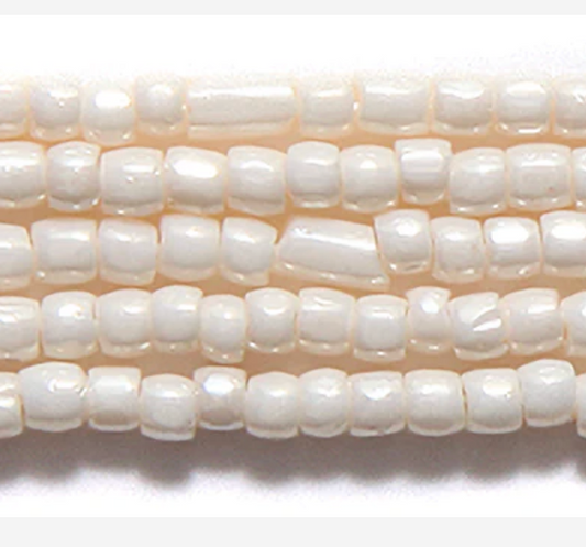 CZ Seed Bead 3-cut Pearl LT Egg Shell 9/0