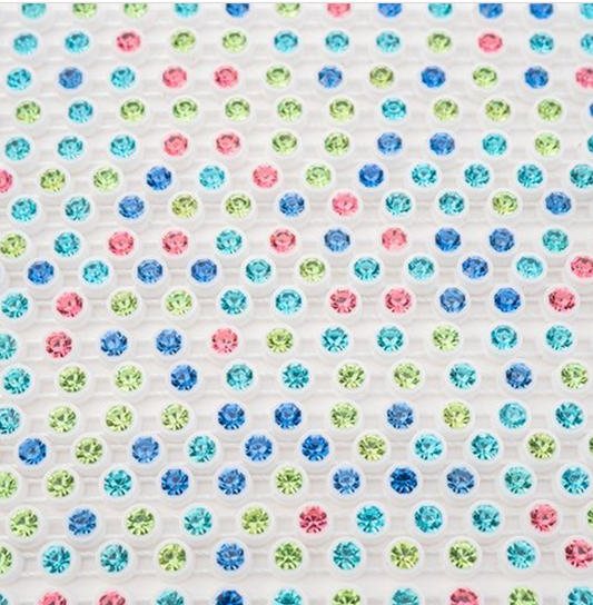 Crystal Lane DIY Rhinestone Banding 10yds 1row ss12 White Casing/ Light Multi
