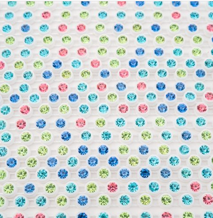 Crystal Lane DIY Rhinestone Banding 10yds 1row ss12 White Casing/ Light Multi