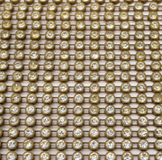 Crystal Lane DIY Rhinestone Banding 10yds 1row ss12 Antique Gold Casing/ Crystal