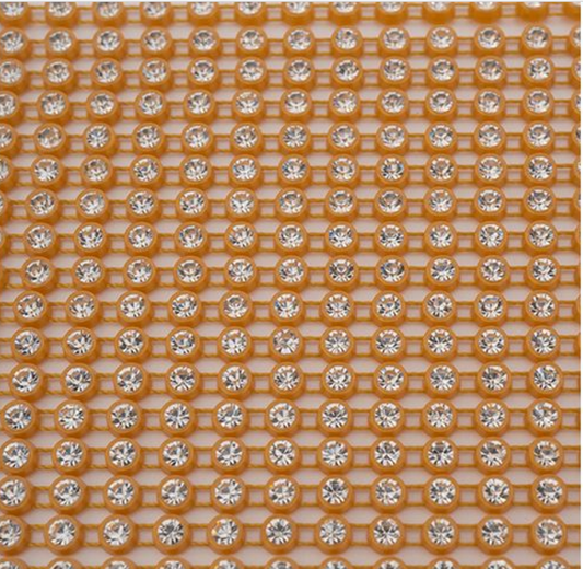 Crystal Lane DIY Rhinestone Banding 10yds 1row ss12 Gold Casing/ Crystal