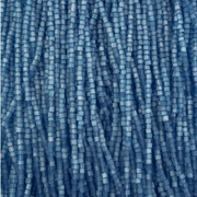 Czech Seed Beads 10/0 2Cut Satin Blue Solgel Strung