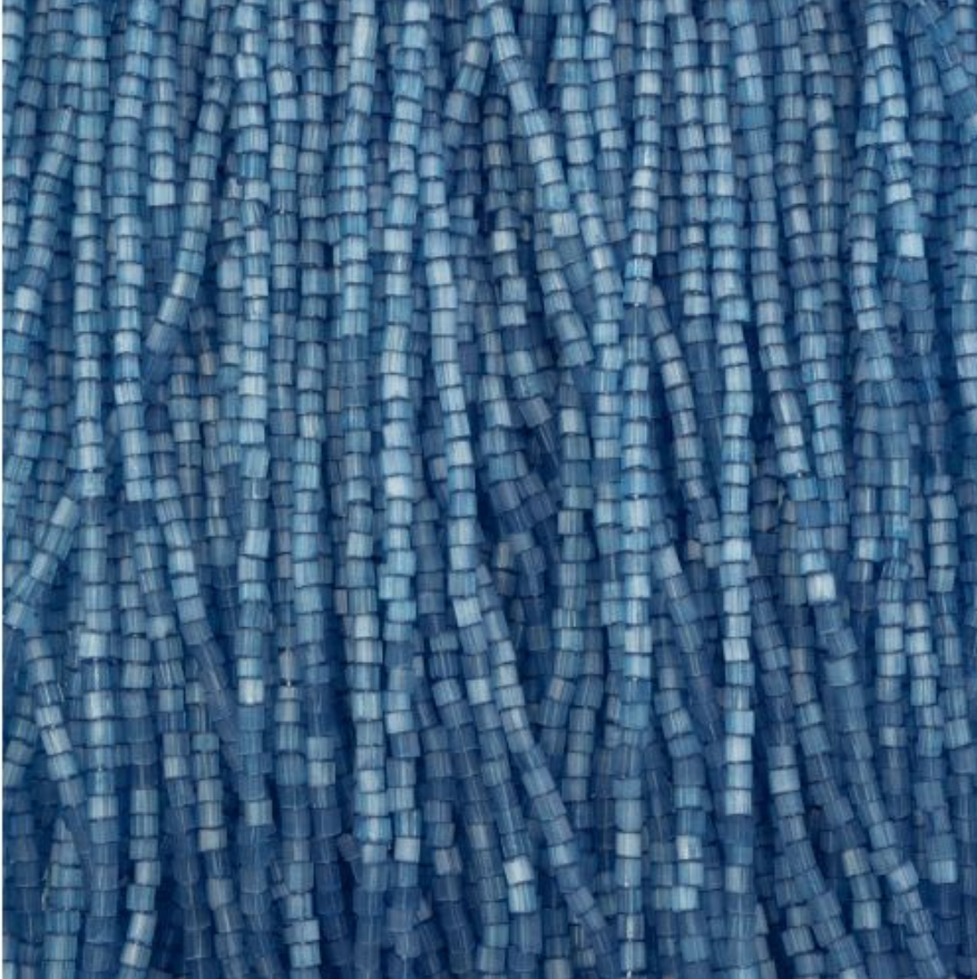 Czech Seed Beads 10/0 2Cut Satin Blue Solgel Strung