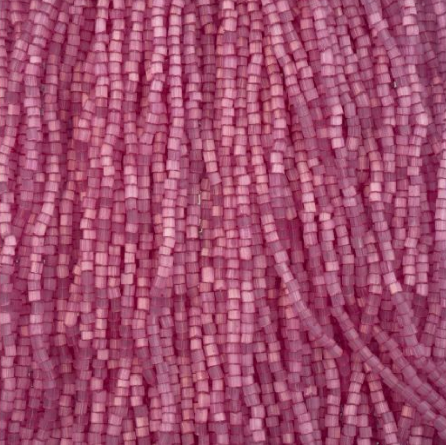 Czech Seed Beads 10/0 2Cut Satin Dark Pink  Solgel Strung