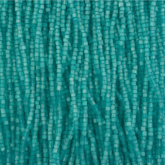 Czech Seed Beads 10/0 2Cut Satin Turquoise Solgel Strung