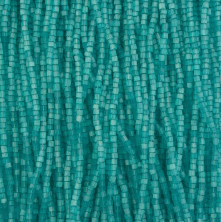 Czech Seed Beads 10/0 2Cut Satin Turquoise Solgel Strung