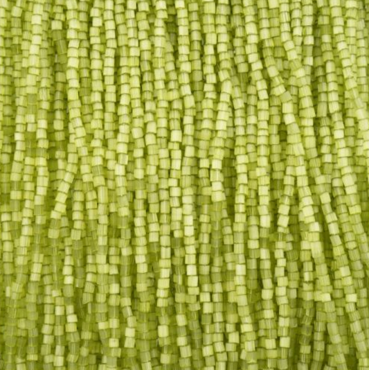 Czech Seed Beads 10/0 2Cut Satin Light Green Solgel Strung
