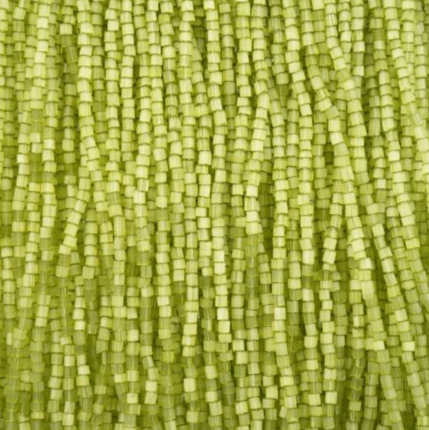 Czech Seed Beads 10/0 2Cut Satin Light Green Solgel Strung