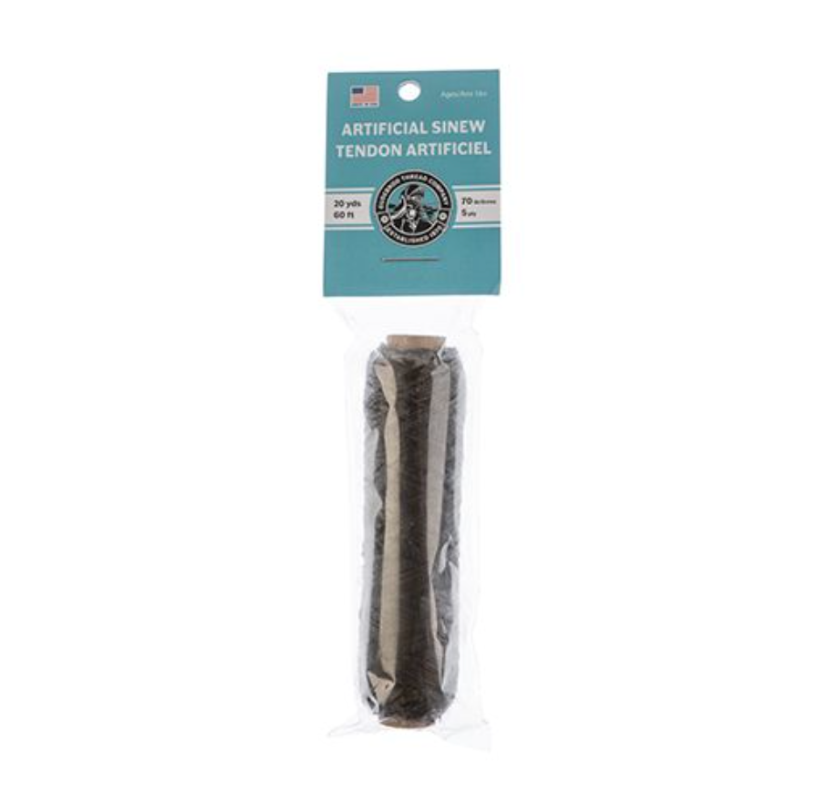 Gudebrod Sinew Bobbin 60ft (20yd) Brown 5ply 70lb test