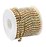 AB Gold  ss6 - Metal Rhinestone Banding