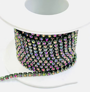Black Rainbow ss6 - Metal Rhinestone Banding