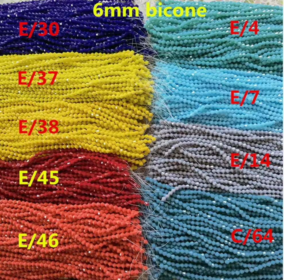 6mm Bicone Crystal Glass Beads