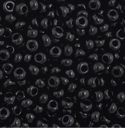 Czech Seed Bead 11/0 Vial Opaque Black apx23g