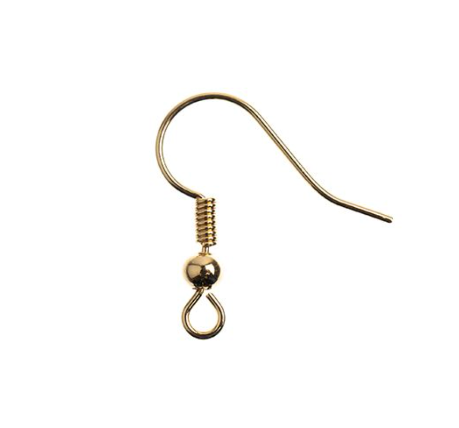 18kt Gold Plated Earring Fish Hook 18mm 22pcs