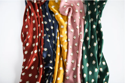Elk Ivory Silk Scarf: Pink