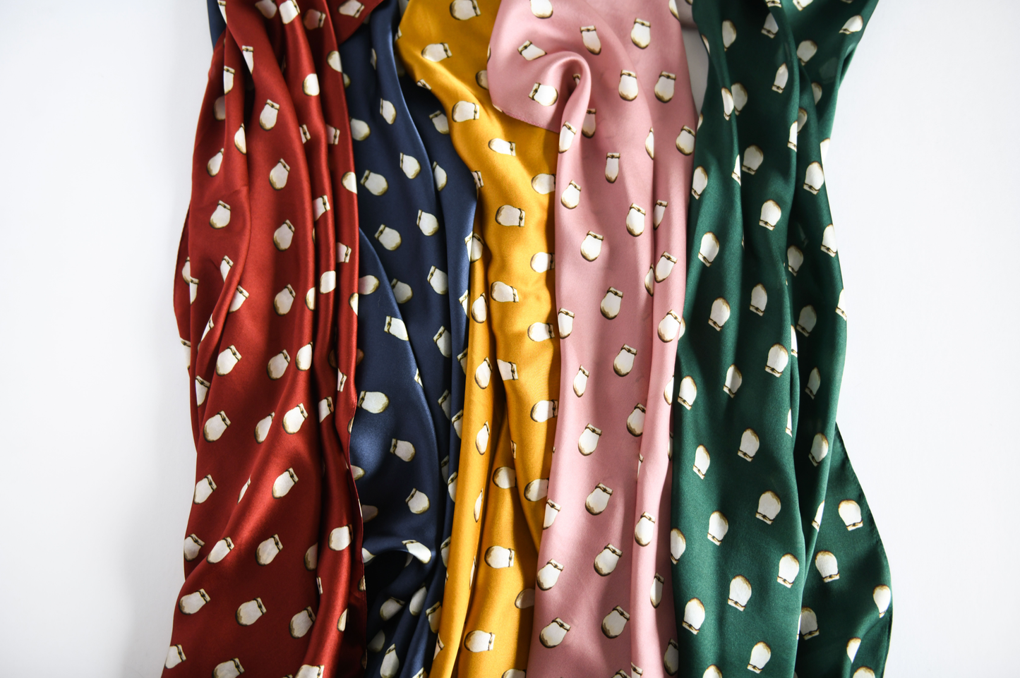B.Yellowtail - Elk Ivory Silk Scarf: NAVY