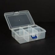 Clear Plastic Container w/ 6 compartments, 1-ct