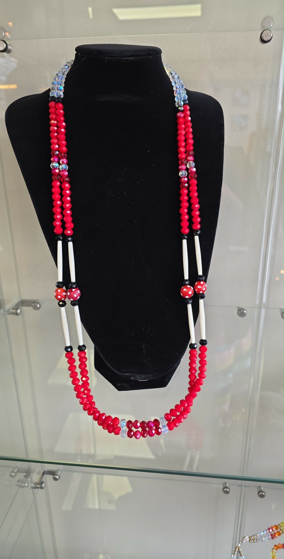 OJ Denny - Red Double Crystal Necklace