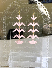 yazziesmallwood - Tree of life earrings: Salmon Matte/Matte