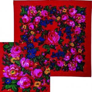 Nativo - FSF-RED - 30″ Square Scarf
100% Acrylic
floral Border Patte
