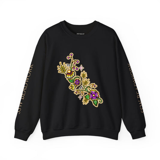 Black MorningStarWorkz x SSW Beadwork Unisex Crewneck