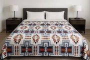 Santa Fe Native King Plush Blanket – Reversible Gray2