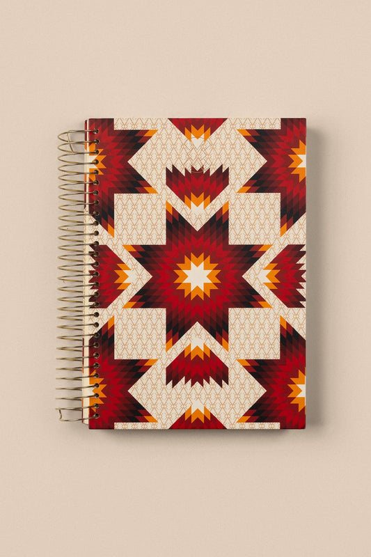 B.Yellowtail Star Quilt Notebook - Red/Ivory