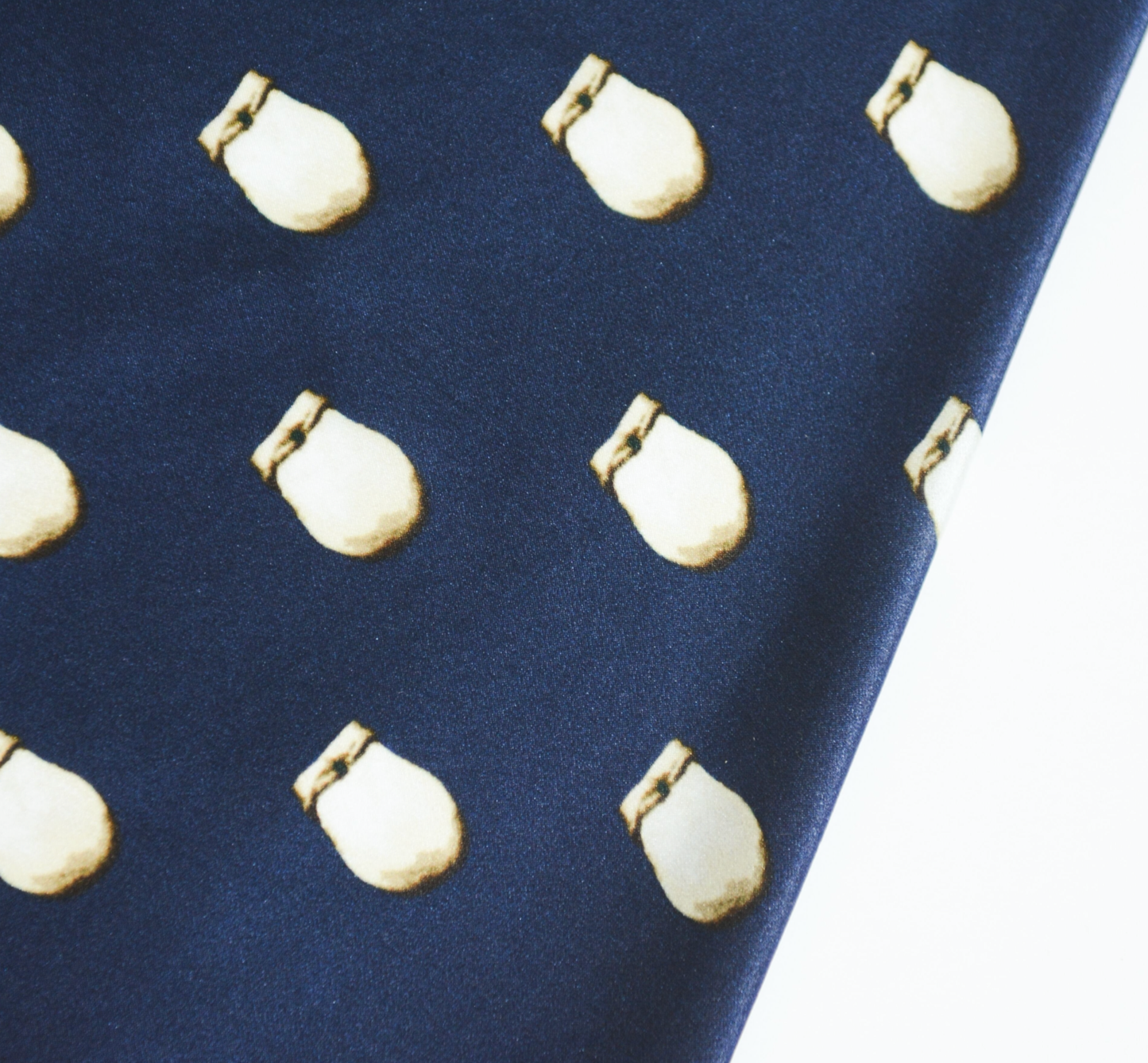 B.Yellowtail - Elk Ivory Silk Scarf: NAVY