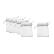 Organza Fabric Bag, Approx, 3x4in 6-ct: Silver