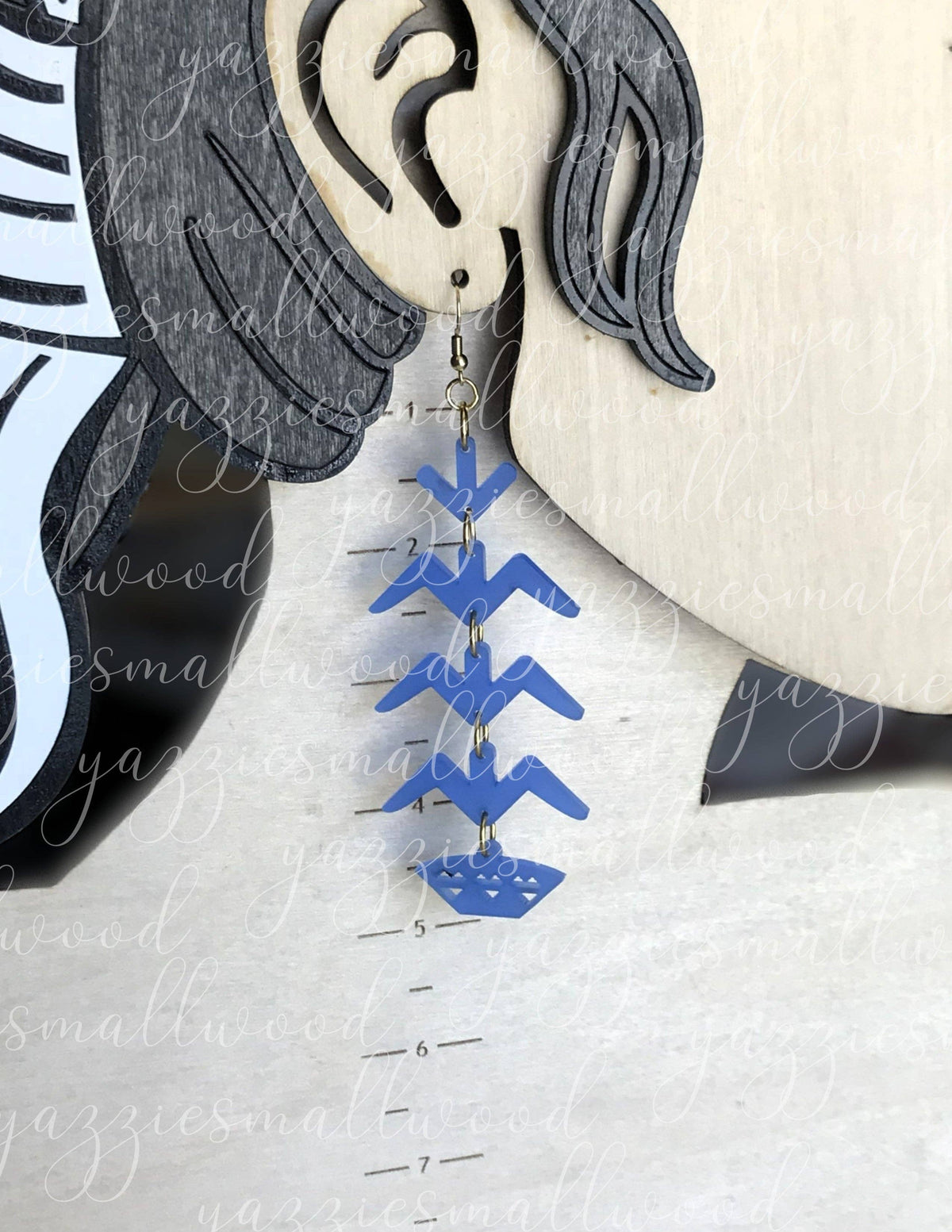 yazziesmallwood - Tree of life earrings: Salmon Matte/Matte