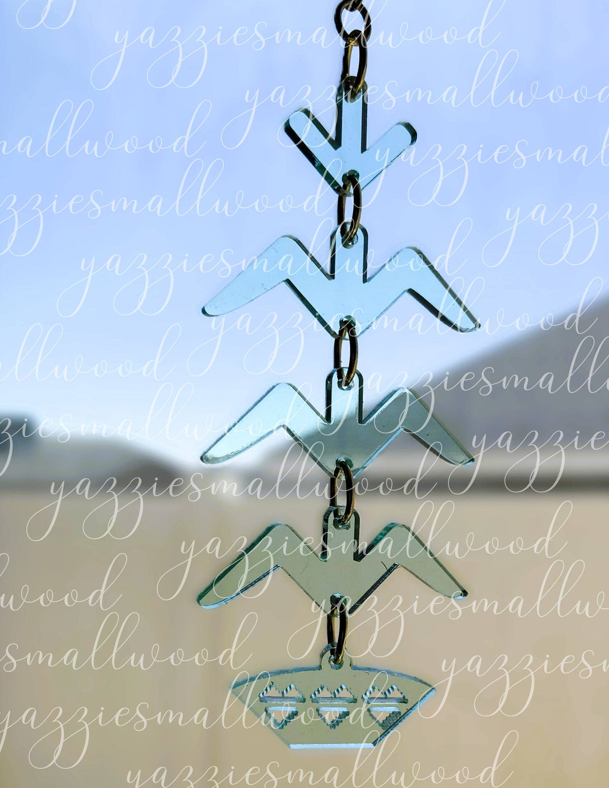 yazziesmallwood - Tree of life earrings: Blue Frosted Transparent Matte/Glossy