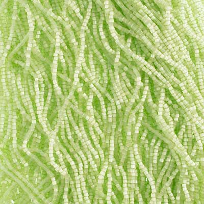 Czech Seed Beads 10/0 2Cut Dyed Satin Green SOLGEL Strung