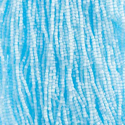 Czech Seed Beads 10/0 2Cut Dyed Satin Blue SOLGEL Strung