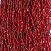 Czech Seed Bead 13/0 Cut Dark Red Strung