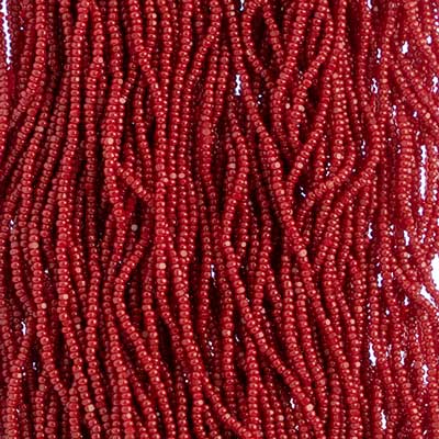 Czech Seed Bead 13/0 Cut Dark Red Strung