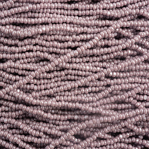 Czech Seed Bead 13/0 Cut Opaque Mauve Luster Strung